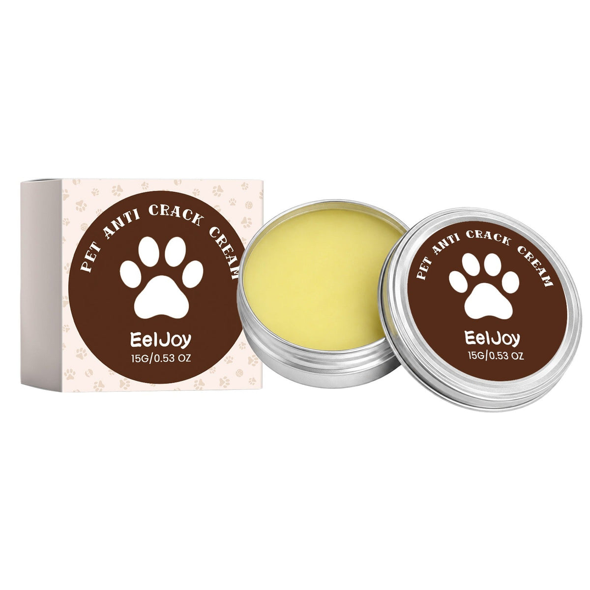 Paw + Nose Balm Duo — the actual product: you get two of these 15g Eeljoy tins